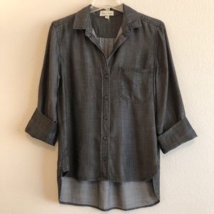 Anthro | Cloth & Stone Charcoal Button Front Shirt